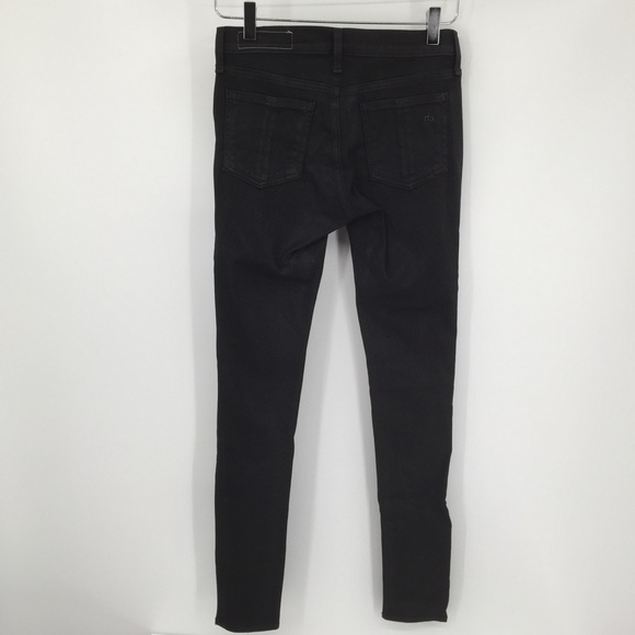Rag & Bone black coated legging jeans skinny women 25 - Picture 4 of 8